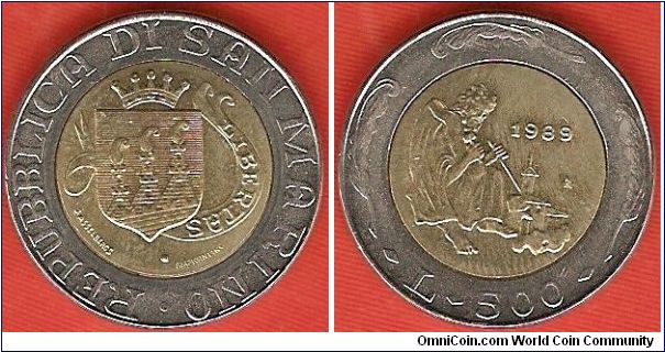 500 lire
history: stone carver
bimetal coin