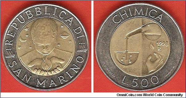 500 lire
chemistry
bimetal coin