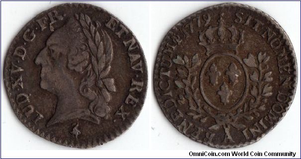 1779 1/20th ecu Louis XV France Paris mint. Lovely little silver coin.