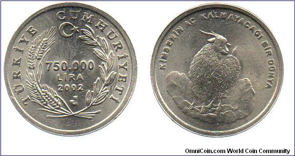 2002 750,000 Lira