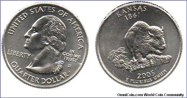2005 1/4 Dollar - Kansas