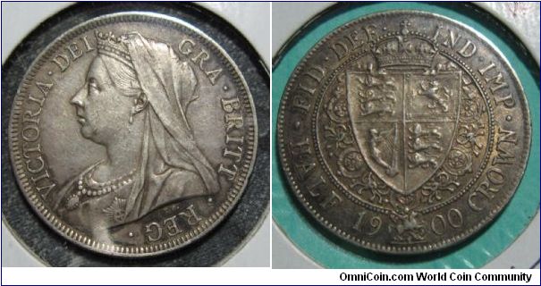 Victorian half crown, some toning on the reverse.