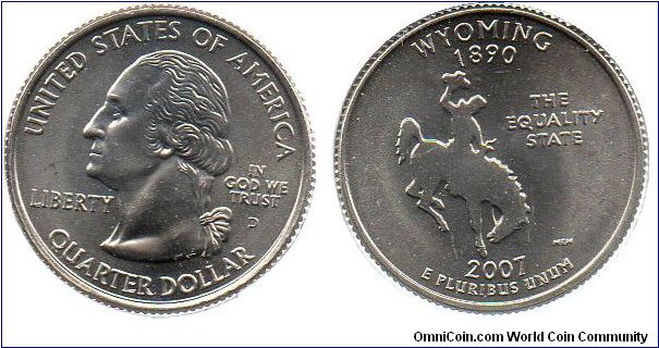 2007 1/4 Dollar - Wyoming
