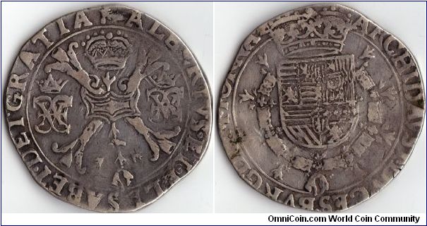 1598-1621 silver Patagon from Tournai in the Spanish Netherlands