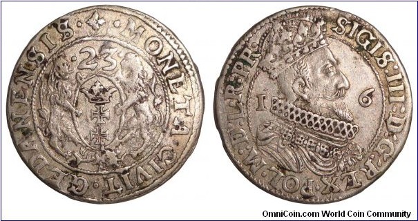 GDANSK/DANZIG (MUNICIPAL)~1 Orte 1623. Under King: Sigusmund III of Poland