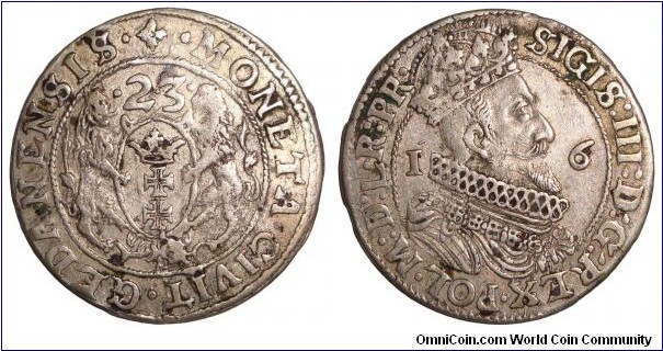 GDANSK/DANZIG (MUNICIPAL)~1 Orte 1623. Under King: Sigusmund III of Poland