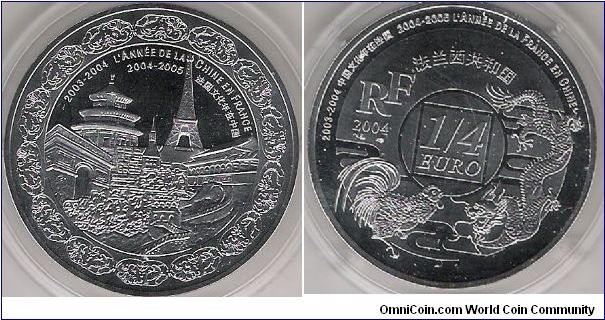 1/4 Euro; French-Chinese commemorative