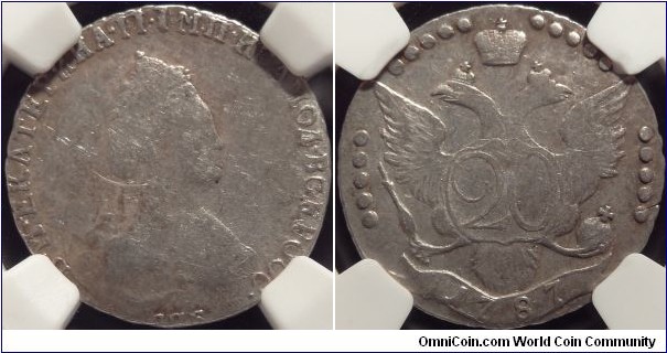 AR 20 kopeck 1787 SPB. NGC VF20