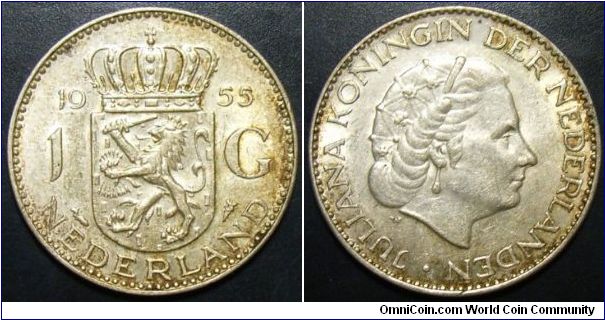 Netherlands 1955 1 guilder. Nice coin.