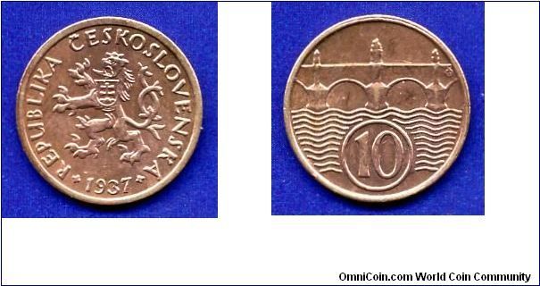 10 hellers.
Republika Ceskoslovenska.
Mintage 20,200,000 units.


Br.