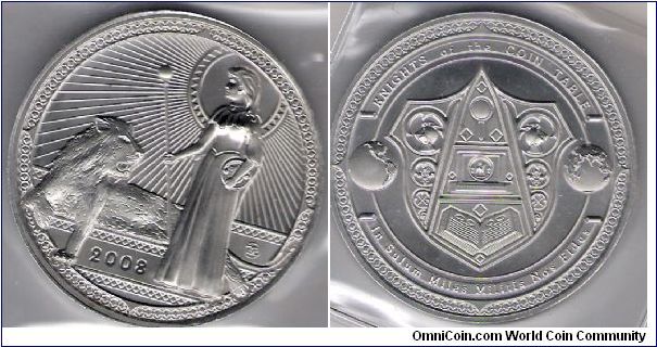 2008 Medallion of the Knights of the Coin Table celebrating the Year of the Lady Knight.

Designed by Daniel Carr.