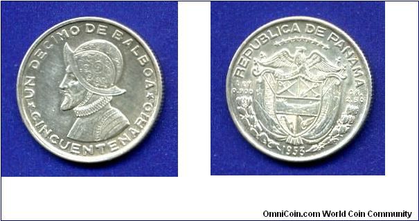 1/10 Balboa.
50-th anniversary of the Republica De Panama.
Mintage 3,300,000 units.


Ag900f. 2,5gr