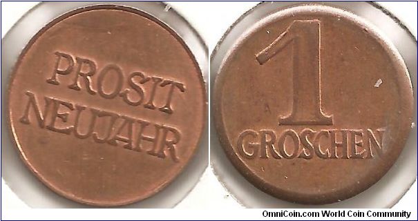 1 Groschen New Year Token