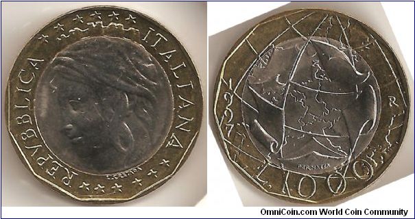 1000 Lire Map error. The coin was to celebrate the growing unification of Europe by showing a map of Europe.  Unfortunately they made a number of major blunders on the map.  Denmark was shown as part of Germany.  East Germany was left off of Germany.  The Netherlands was part of Belgium! After receiving diplomatic protests Italy quickly introduced a corrected version of the coin.