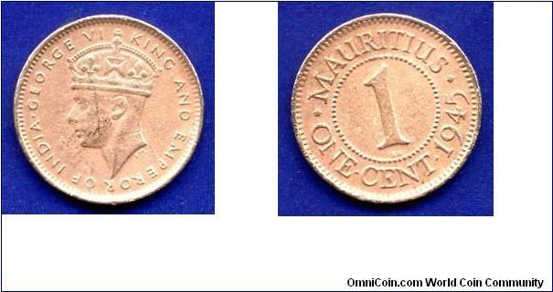 1 cent.
George VI (1936-1952) King & Emperor.
'SA'- Pretoria mint.
Mintage 500,000 units.


Br.