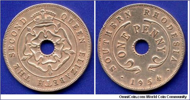 1 penny.
Southern Rhodesia.
Elizabeth II.


Br.