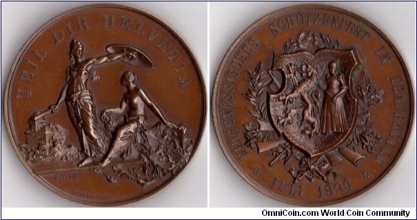 Swiss Shooting Medal - Thurgau (Frauenfeld)1890