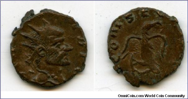 268-270 
Divus Claudius II Gothicus
Antoninianus
DIVO CLAVDIO, radiate head right
CONSECRATIO, eagle standing right