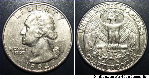 US 1994 quarter, mintmark P.