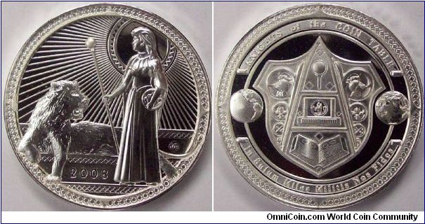 Knights of the Coin Table 2008 - 1 Oz Silver Medal