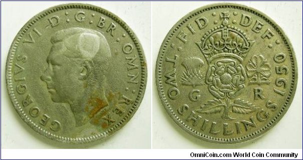 Florin (2 Shillings), 
George VI, 
Spink ref:4107