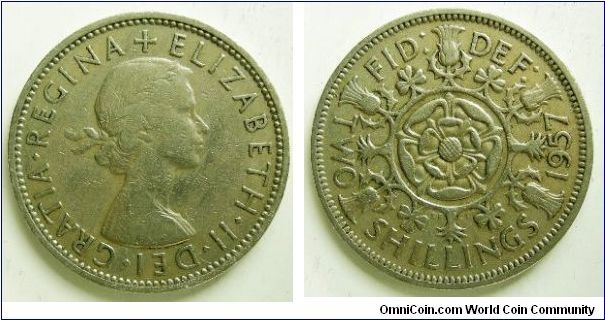 Florin (2 Shillings), 
Elizabeth II, 
Spink ref:4146