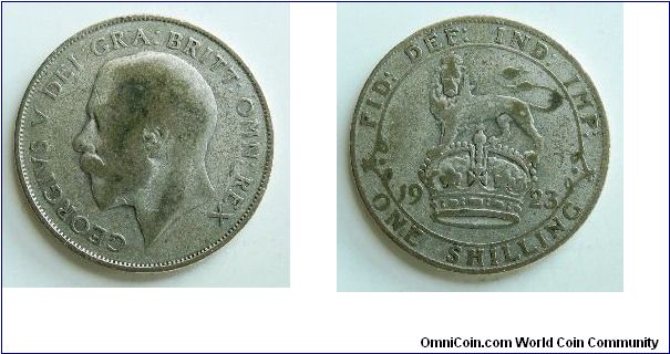 1 Shilling, 
George V, 
Spink ref:4023A