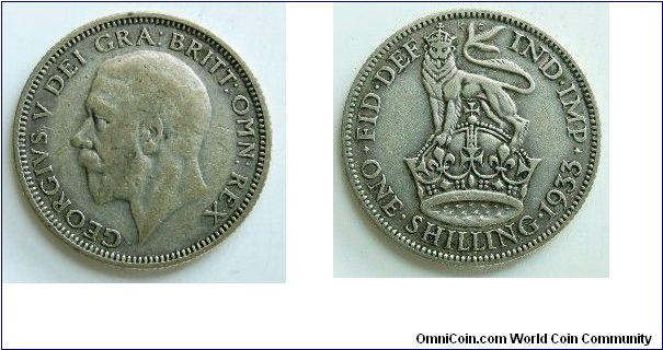 1 Shilling, 
George V, 
Spink ref:4039