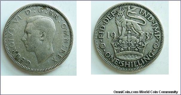 1 Shilling, 
George VI, 
Spink ref:4082