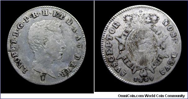 Grand-Duchy of Tuscany - Leopold II Lorraine - 1/2 Paolo I type - Silver (Rare)