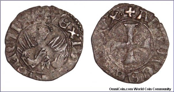 VENICE (REPUBLIC)~AR Tornesello 1382-1400 AD. Under Doge/Duke: Antonio Venier.