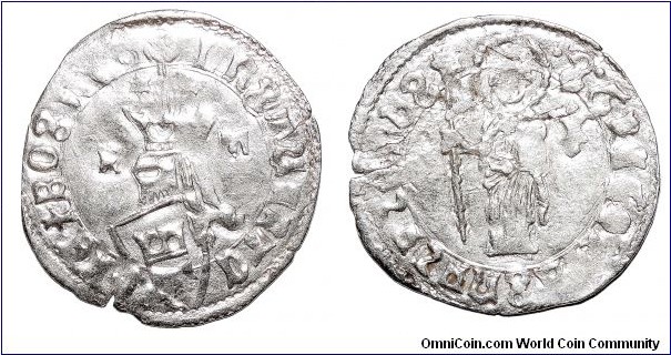 BOSNIA (KINGDOM)~AR Grosh 1404-1408 and 1421-1443 AD. Under King: Tvrtko Kotromanic II.