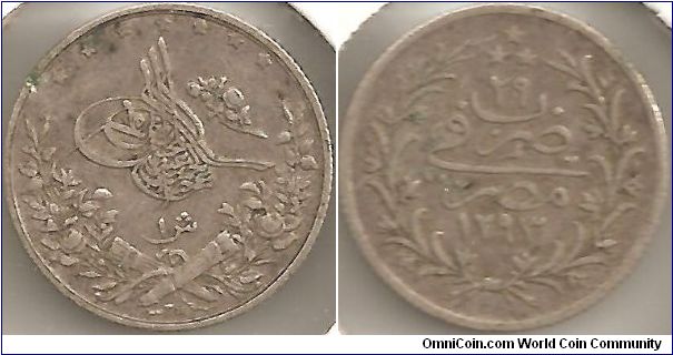 Ottoman Empire 1 Qirsh 1293/29
