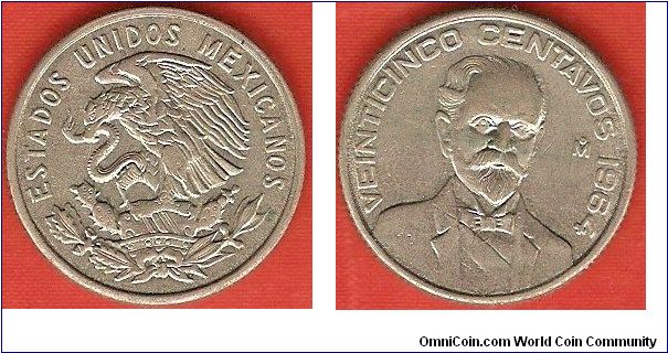 Estados Unidos Mexicanos
25 centavos
Francisco Madero
copper-nickel