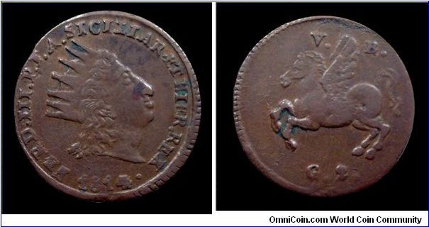 Kingdom of Sicily - Ferdinand III Bourbon - 2 Grani - Copper