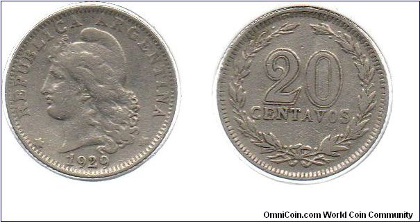 1929 20 centavos
