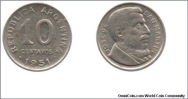 1951 10 centavos