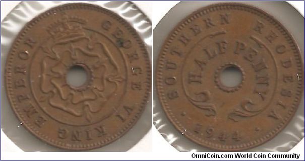 Half penny Southern Rhodesia