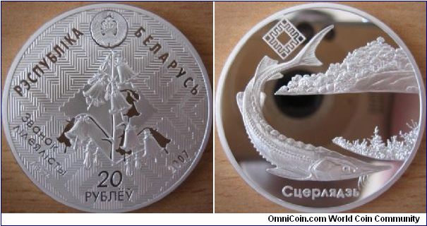 20 Rubles - Sterlet - 33.63 g Ag .925 Proof - mintage 5,000