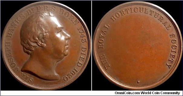 Sir Joseph Banks, Great Britain.

Relatively common though usually found inscribed on the reverse. This could date as late as the 1930s (considering the collection I acquired it from) as the medal was still in use at that time. It may still be.                                                                                                                                                                                                                                                              