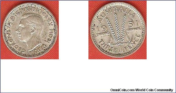 3 pence
George VI, king
0.500 silver