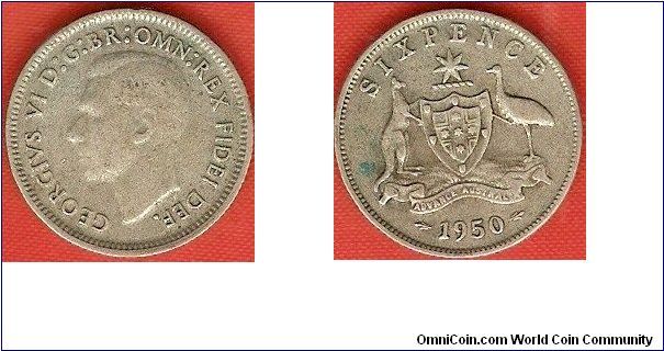 6 pence
George VI, king
0.500 silver
