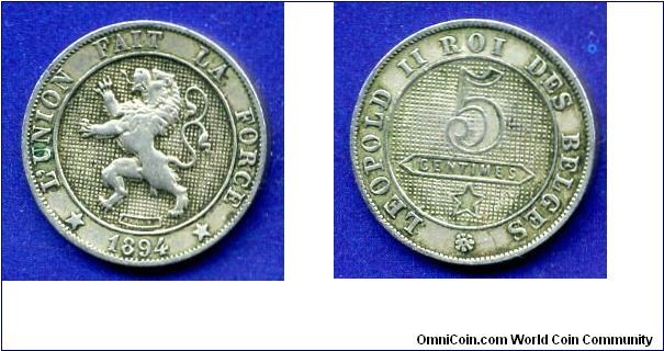 5 centimes.
Leopold II (1909-1934) Roi Des Belges.


Cu-Ni.