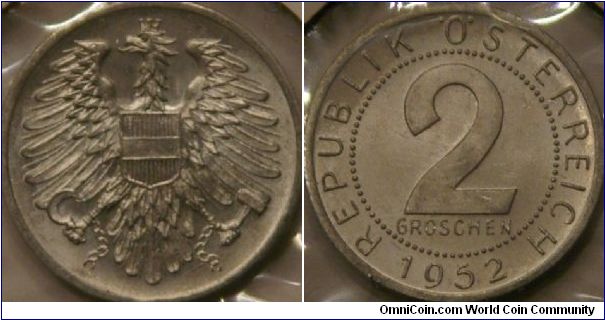 2 Groschen, Aluminum, 18 mm