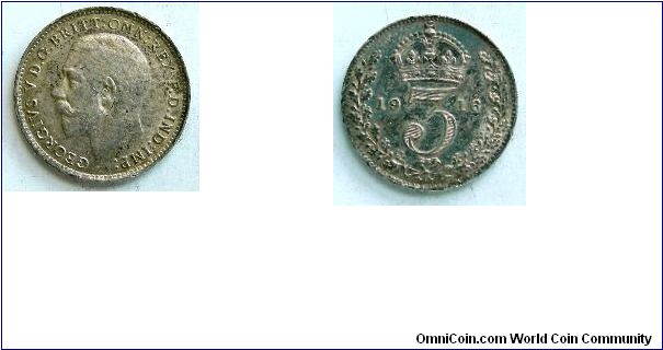 Threepence, 
George V, 
Spink ref: 4015