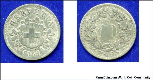 10 rappen.
*HELVETIA*.
Mintage 844,000 units.
'BB'- Strasbourg mint, France.

Bilon.