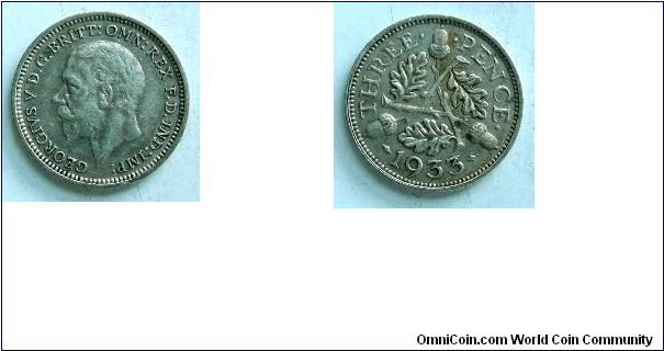 Threepence, 
George V,
Spink Ref: 4042