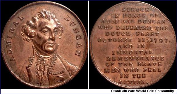 Battle of Camperdown, Great Britain.

Obviously cleaned but not a medal that shows up very often.                                                                                                                                                                                                                                                                                                                                                                                                                 