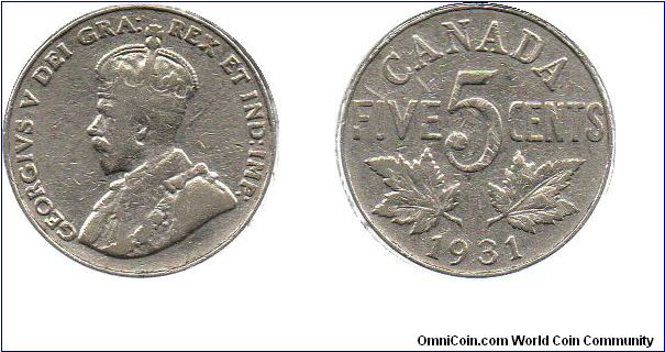 1931 5 cents