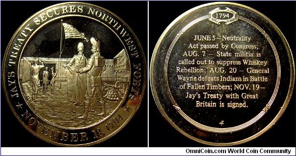 Medal-Jay's Treaty Secures Northwest Forts November 19, 1794